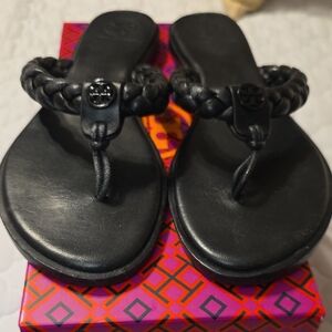 Tory Burch Black Braided Sandals